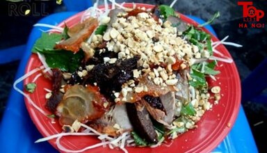 Nộm bò khô chợ Nghĩa tân - quán ăn vặt ngon Hà Nội