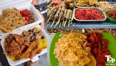 Xôi và các topping tại Xôi Hiệp Hòa