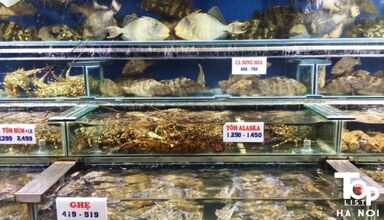 Bể chứa các loại hải sản sống tại nhà hàng Hải Sản Biển Đông